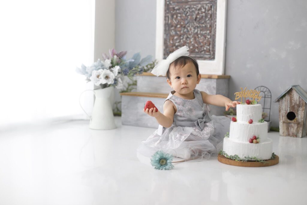 バースデーフォト・お誕生日写真_奈良市・生駒市・精華町_フォトスタジオワタナベ(渡辺写真館)_スマッシュケーキ